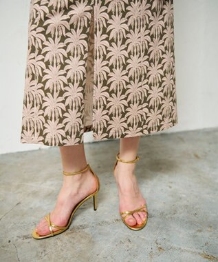 GRACE CONTINENTAL パームモチーフカーゴスカート カーキ