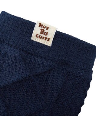 MIKI HOUSE HOT BISCUITS アーガイル柄レッグウォーマー 紺