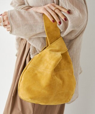 russet 【2025AW新作】本革スエード巾着ハンドバッグ(CE-1582) Yellow