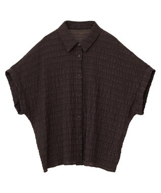 Green Parks シアーシャーリングフレンチスリーブシャツ Purple