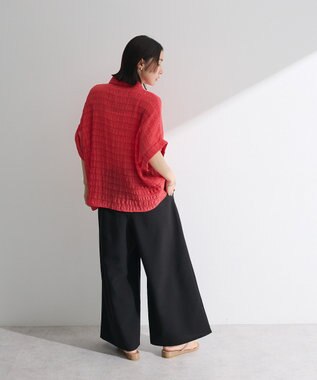 Green Parks シアーシャーリングフレンチスリーブシャツ Purple