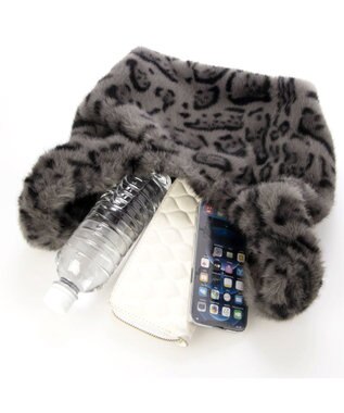 UNBILLION カシュカシュ cachecache / ミンク風エコファーショッパートート グレーレオパード