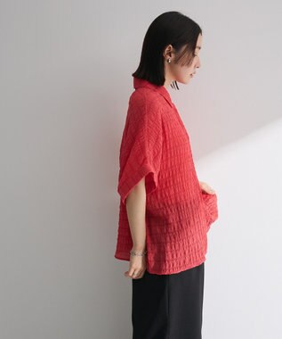 Green Parks シアーシャーリングフレンチスリーブシャツ Purple