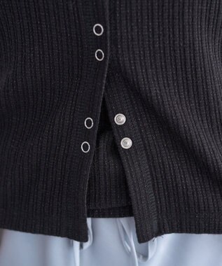 earth music&ecology チェーンリブラメカットソー Black