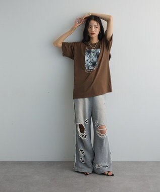 Green Parks フォトグラフィック半袖Ｔシャツ Brown