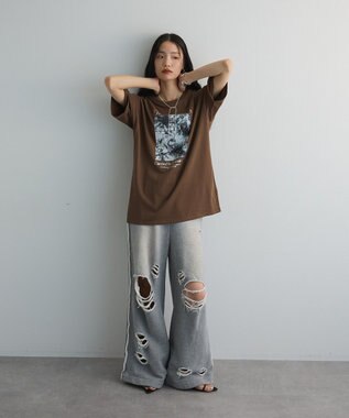 Green Parks フォトグラフィック半袖Ｔシャツ Brown