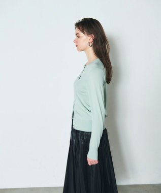 GRACE CONTINENTAL クルーニットカーディガン ライトグリーン
