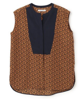 BEIGE， 【S-size】MONT THABOR / ロゴブラウス Tan×Navy