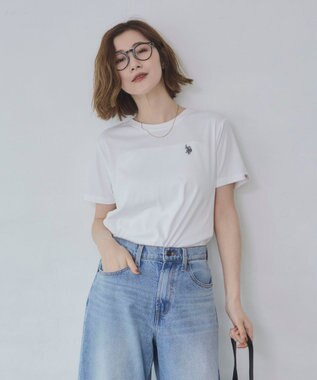 WEGO 【SMLサイズ展開】U.S. POLO ASSN.別注コンパクトTシャツ ホワイト