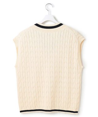 J.PRESS YORK STREET 【UNISEX】テープヤーンチルデン ニットベスト アイボリー系