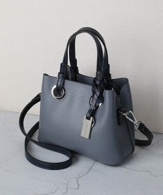 style code 【MERCURYDUO/マーキュリーデュオ】メタルアイレット　ミニショルダーバッグ、ハンドバッグ ブルーグレー