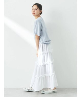 earth music&ecology デザインネックウラケプルオーバー Sax