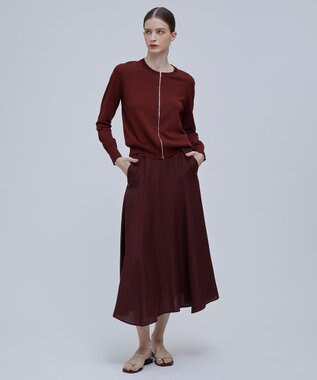 BEIGE， NADIA / ジップアップカーディガン Burgundy