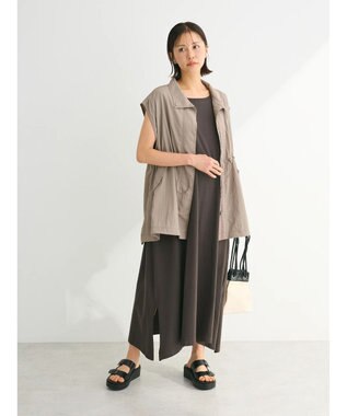 Green Parks ・ＳＵＧＡＲ　ＳＰＯＯＮ【ＣＯＯＬ】タックノースリワンピ Charcoal Gray