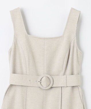 GRACE CONTINENTAL 麻調ベルトサロペット ベージュ