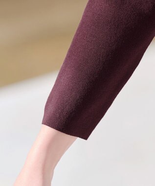 Tiaclasse 【2点セット】ニットボレロ＋花柄ワンピースセット ボルドー×オフホワイト