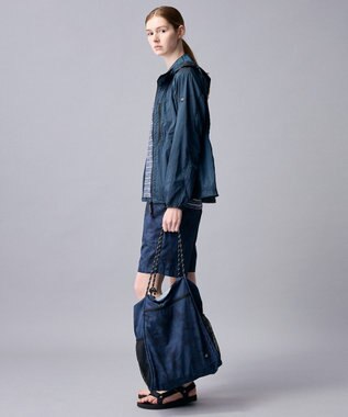 JOSEPH ABBOUD MOUNTAIN 【軽量/ECO撥水/ポケッタブル】ヴィンテージナイロンシャンブレーパーカー ネイビー系