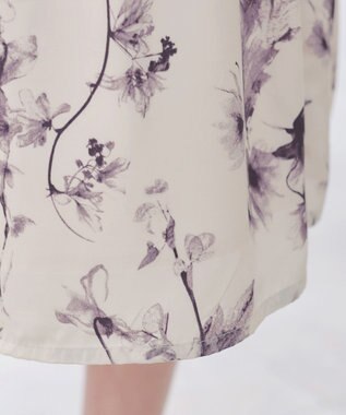 Tiaclasse 【2点セット】ニットボレロ＋花柄ワンピースセット ボルドー×オフホワイト