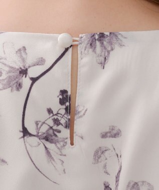 Tiaclasse 【2点セット】ニットボレロ＋花柄ワンピースセット ボルドー×オフホワイト