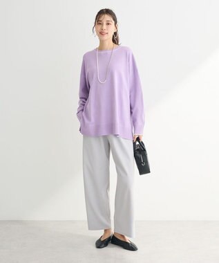 Green Parks アンチピリングライン入りニットプルオーバー Purple