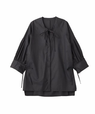 YECCA VECCA 【ORGABITS】5分袖スキッパーシャツ Charcoal Gray