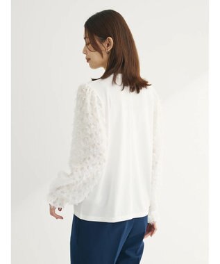 Green Parks 袖ジャガードドッキングプルオーバー Off White