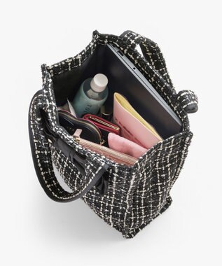 TOCCA 【キャンセル分販売！】【A4サイズ対応】COLOR OF GLORY CUSTOMIZED BAG カスタマイズ トートバッグ ブラックツイード×大リボン