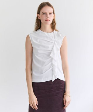 BEIGE， AFGHA / コットンドレープ スムーストップス White