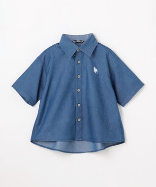 J.PRESS KIDS 【100-130cm】バックブル ダンガリー 半袖シャツ ネイビー