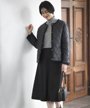 J.PRESS LADIES L 【洗える】シルセームスエード スカート ブラック系