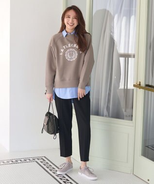 ANY L 【ウエストゴム/リントラク加工/裏起毛/ストレッチ】シークレットウォーム　テーパードパンツ ブラック