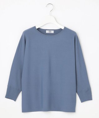 J.PRESS LADIES 【洗える】 レーヨンエリートストレッチ ドルマンスリーブ ニット ダルブルー系