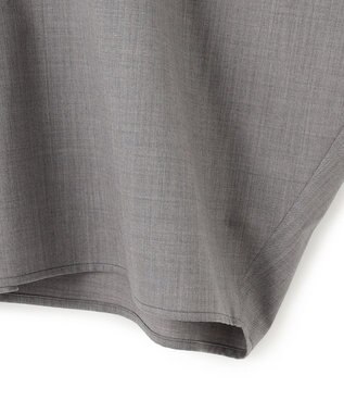 ICB 【洗える】T/Wブロード ボウタイブラウス ライトグレー系