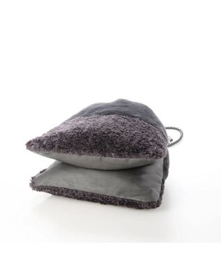 UNBILLION cachecache 切り替えエコファー三つ口巾着トート グレー