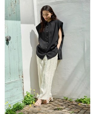 Green Parks ・ＥＬＥＮＣＡＲＥ　ＤＵＥバンドカラーノースリチュニック Off White