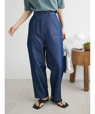 Green Parks インド綿 デニムストレートパンツ One Wash