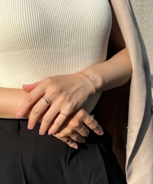 Phoebe フェミニンプレイスドビジューセットリング　ローズゴールド ローズゴールド