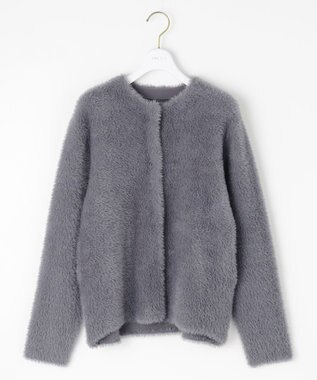 ANY SIS フェザーニット ジャケット スレート