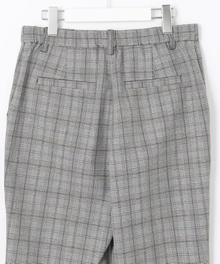 自由区 【裏起毛/撥水加工】TRギャバ グレンチェック テーパードパンツ グレー系4