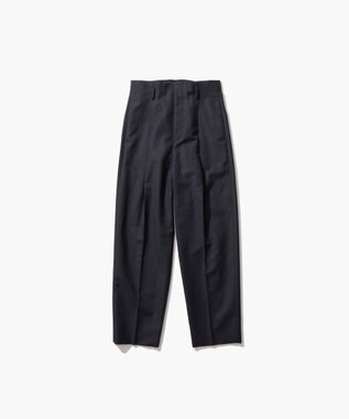 ATON WOOL LINEN SHARKSKIN | テーパードタッグパンツ DARK NAVY