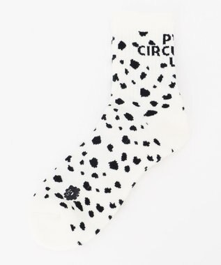 PW CIRCULUS 【MEN】【土踏まずをサポート】ロゴ ミドルソックス ダルメシアン