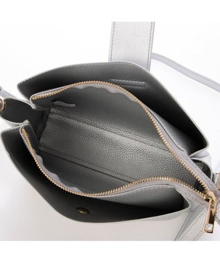 UNBILLION カシュカシュ cachecache / 横型3つ口ショルダーバッグ シルバー