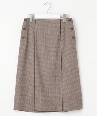 J.PRESS LADIES L 【洗える】Mixツイードチェック スカート ブラウン系3