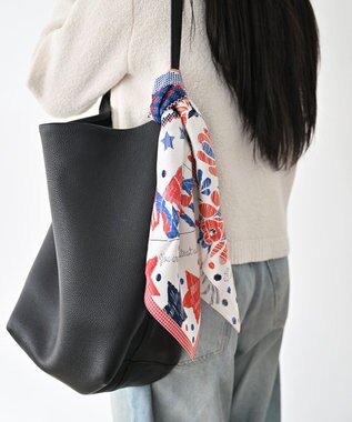 Marca 【the PORT by marca】EMBROIDERY 小判 シルクツイル スカーフ RED