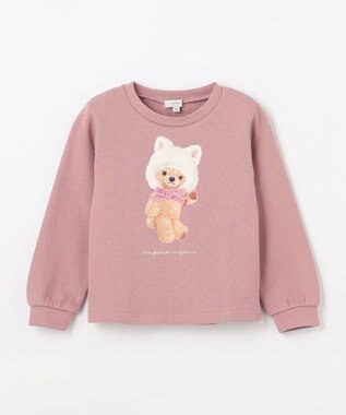 ANY KIDS 裏毛 アニマル トレーナー ピンク