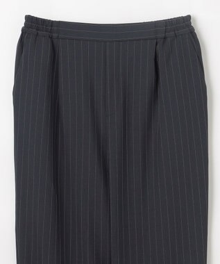 ANY 【6サイズ展開/ウエストゴム】イージーテーパードパンツ ネイビーストライプ