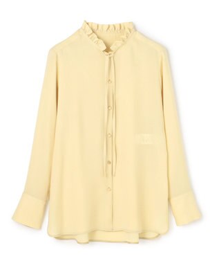 BEIGE， 【洗える】STOW / フリルタイブラウス Mustard