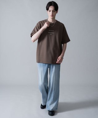 WEGO 【2点SET】アクセ付きフォトグラフィックT（SS） ブラウン