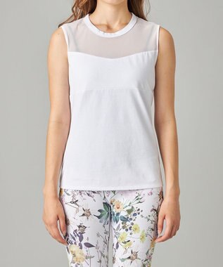 Chacott HandsomeCotton チュールノースリーブTシャツ ホワイト