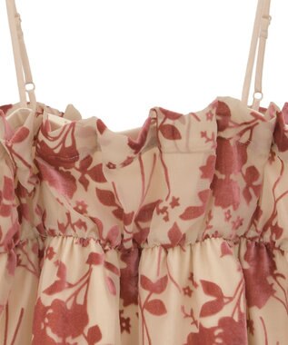 earth music&ecology ベロアフラワービスチェ Pink